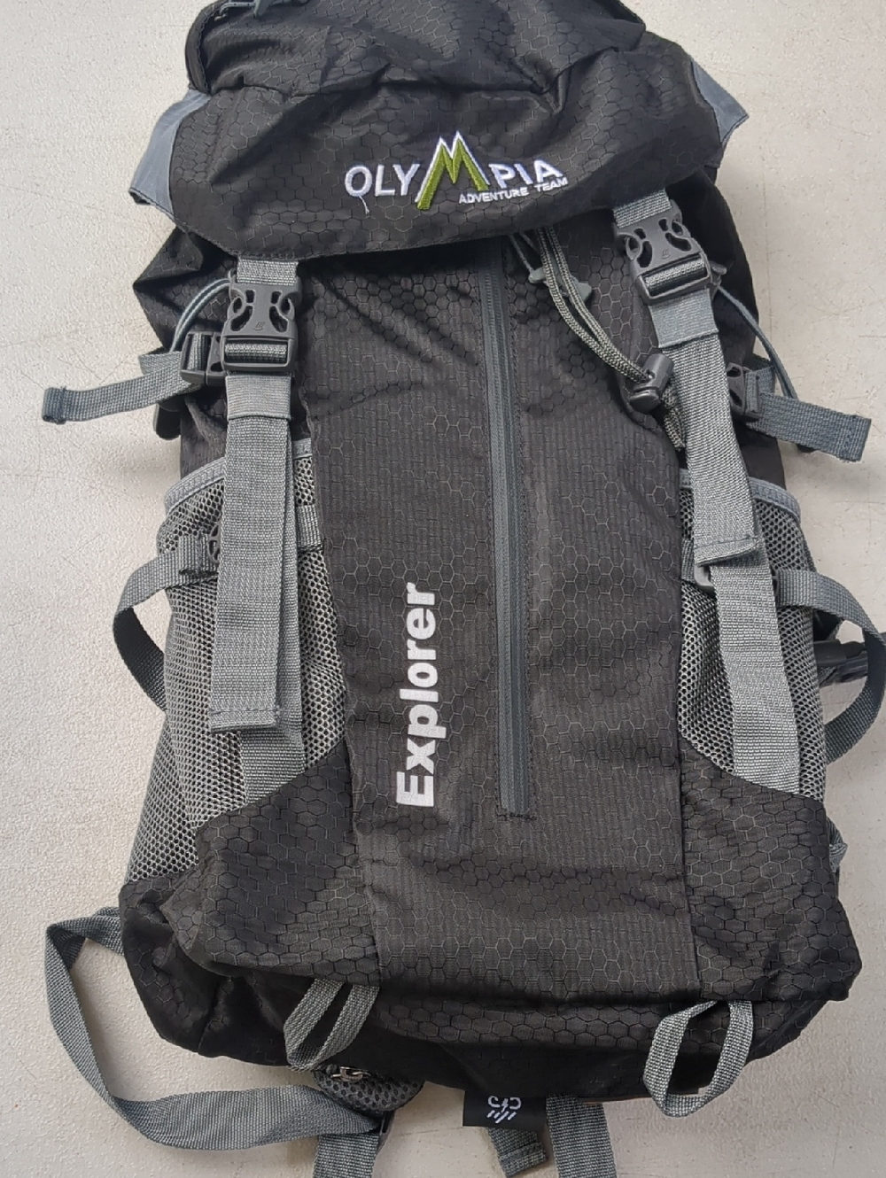 Olympia Activewear Black and Gray Explorer Hiking Backpack